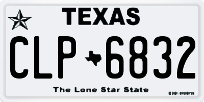 TX license plate CLP6832