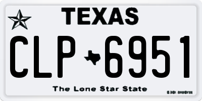 TX license plate CLP6951