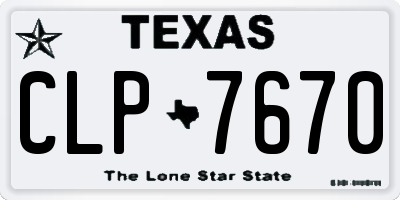 TX license plate CLP7670