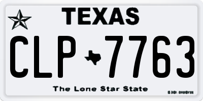 TX license plate CLP7763