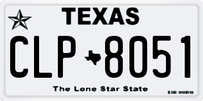 TX license plate CLP8051