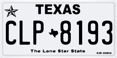 TX license plate CLP8193