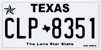 TX license plate CLP8351