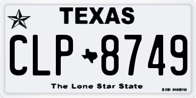 TX license plate CLP8749