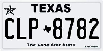 TX license plate CLP8782