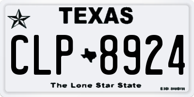 TX license plate CLP8924