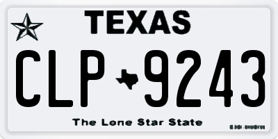 TX license plate CLP9243