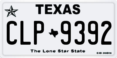 TX license plate CLP9392