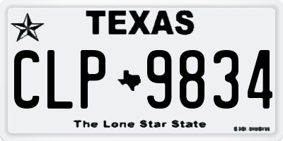 TX license plate CLP9834