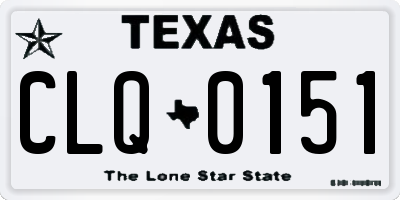 TX license plate CLQ0151