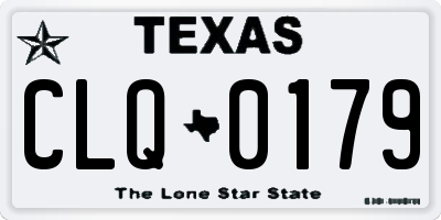TX license plate CLQ0179