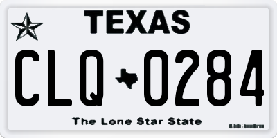 TX license plate CLQ0284
