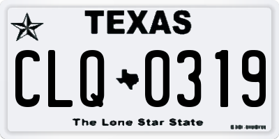 TX license plate CLQ0319