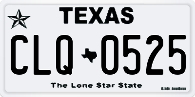 TX license plate CLQ0525