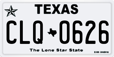 TX license plate CLQ0626