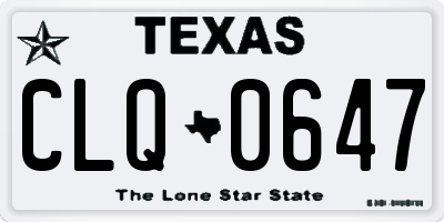 TX license plate CLQ0647