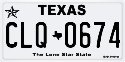 TX license plate CLQ0674