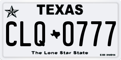 TX license plate CLQ0777