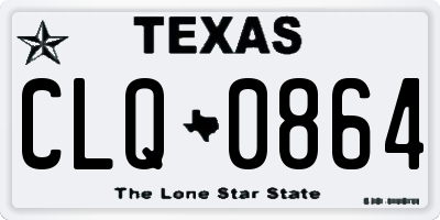 TX license plate CLQ0864