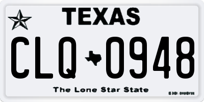 TX license plate CLQ0948