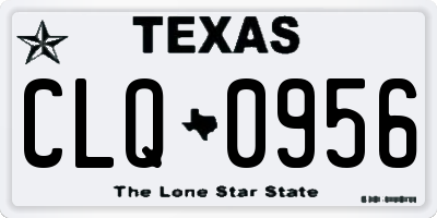 TX license plate CLQ0956
