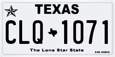 TX license plate CLQ1071