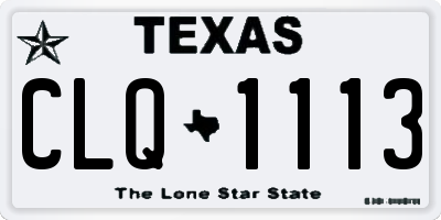 TX license plate CLQ1113