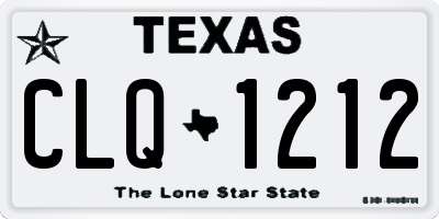 TX license plate CLQ1212