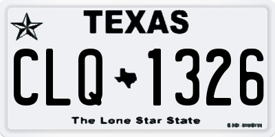 TX license plate CLQ1326