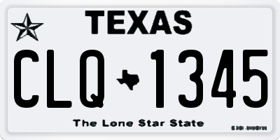 TX license plate CLQ1345