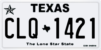 TX license plate CLQ1421