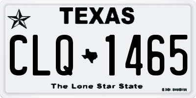 TX license plate CLQ1465