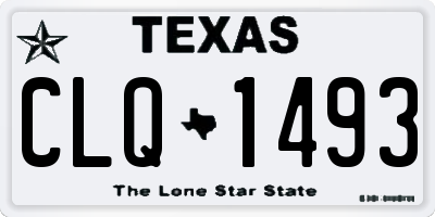 TX license plate CLQ1493