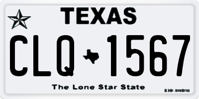 TX license plate CLQ1567