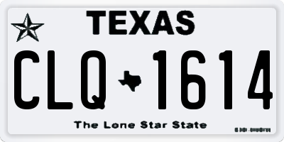 TX license plate CLQ1614
