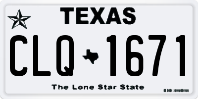 TX license plate CLQ1671