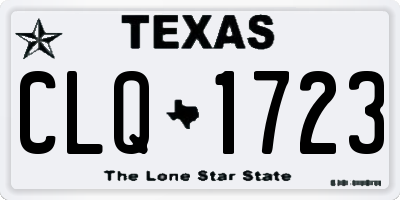 TX license plate CLQ1723