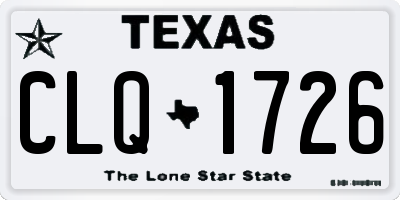 TX license plate CLQ1726