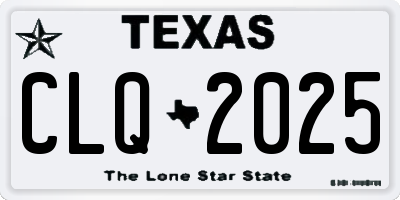 TX license plate CLQ2025