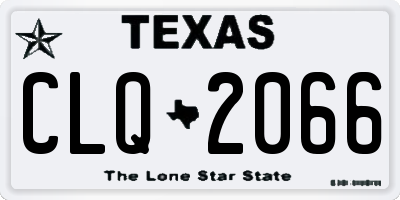 TX license plate CLQ2066