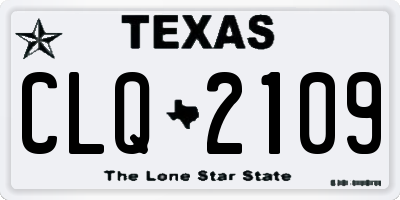 TX license plate CLQ2109