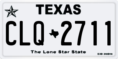 TX license plate CLQ2711