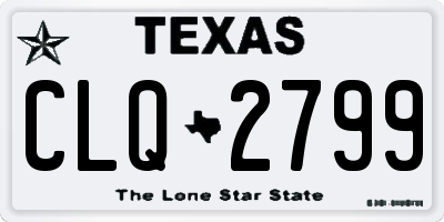 TX license plate CLQ2799