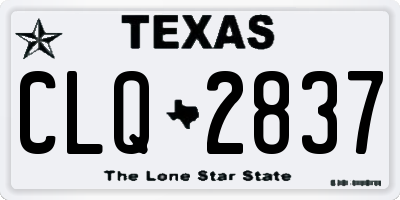TX license plate CLQ2837
