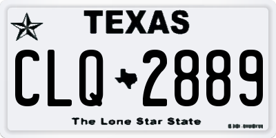 TX license plate CLQ2889