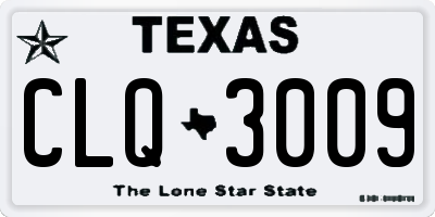 TX license plate CLQ3009