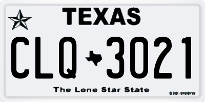 TX license plate CLQ3021