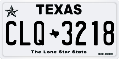 TX license plate CLQ3218