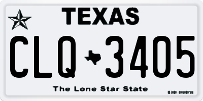 TX license plate CLQ3405