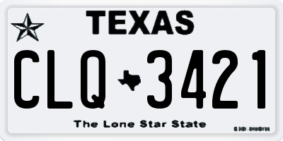 TX license plate CLQ3421
